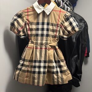 Burberry Beige and Black Checkered Dress